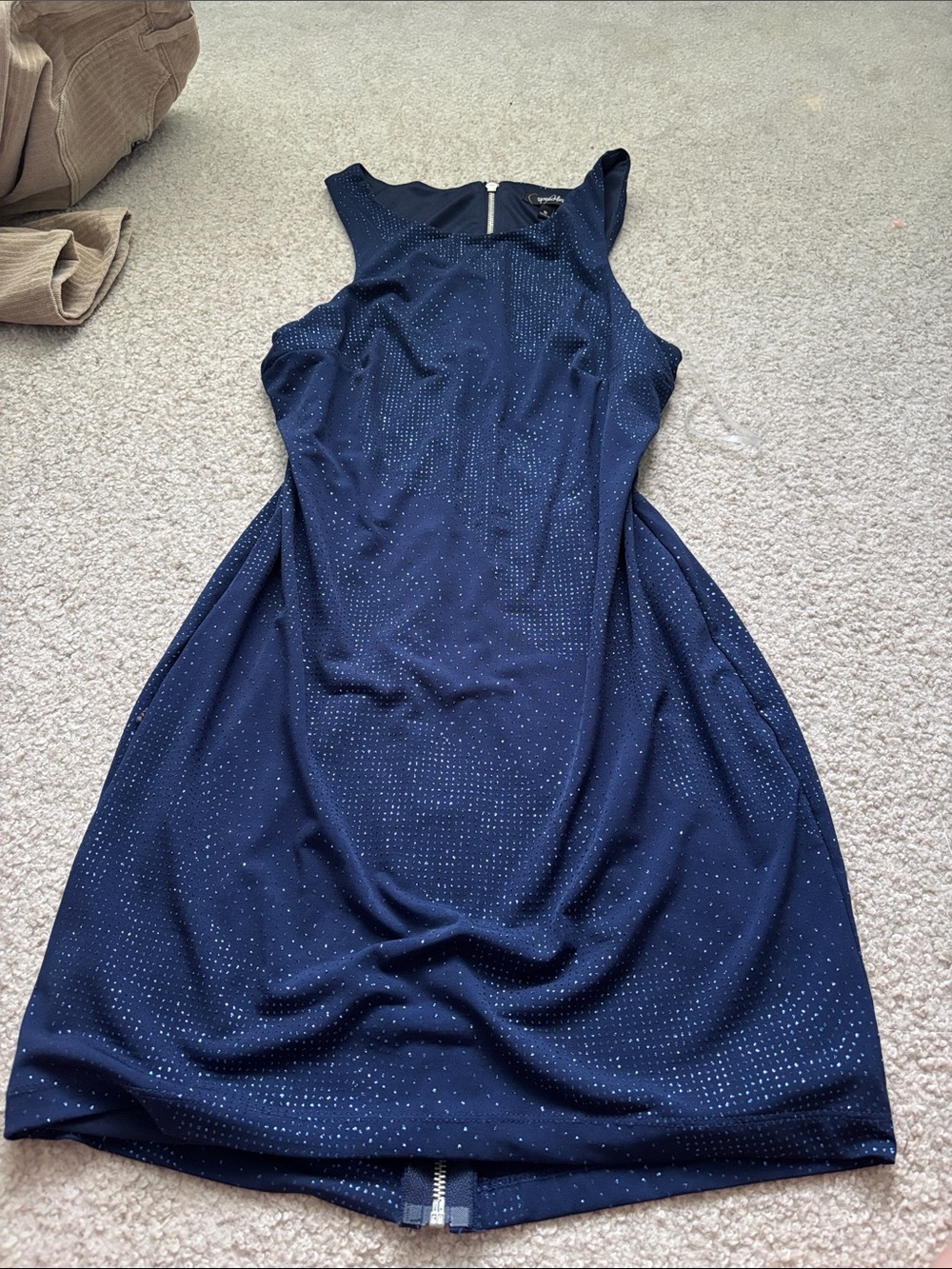 Speechless Navy Sparkle mini Dress